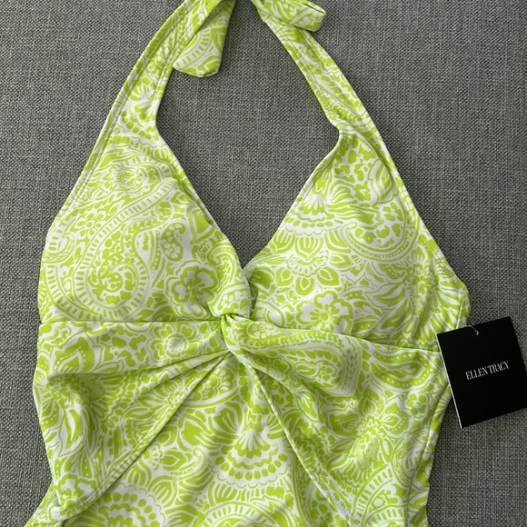 Ellen Tracy Green One Piece Swimsuit  Size 8 - Picture 2 of 10